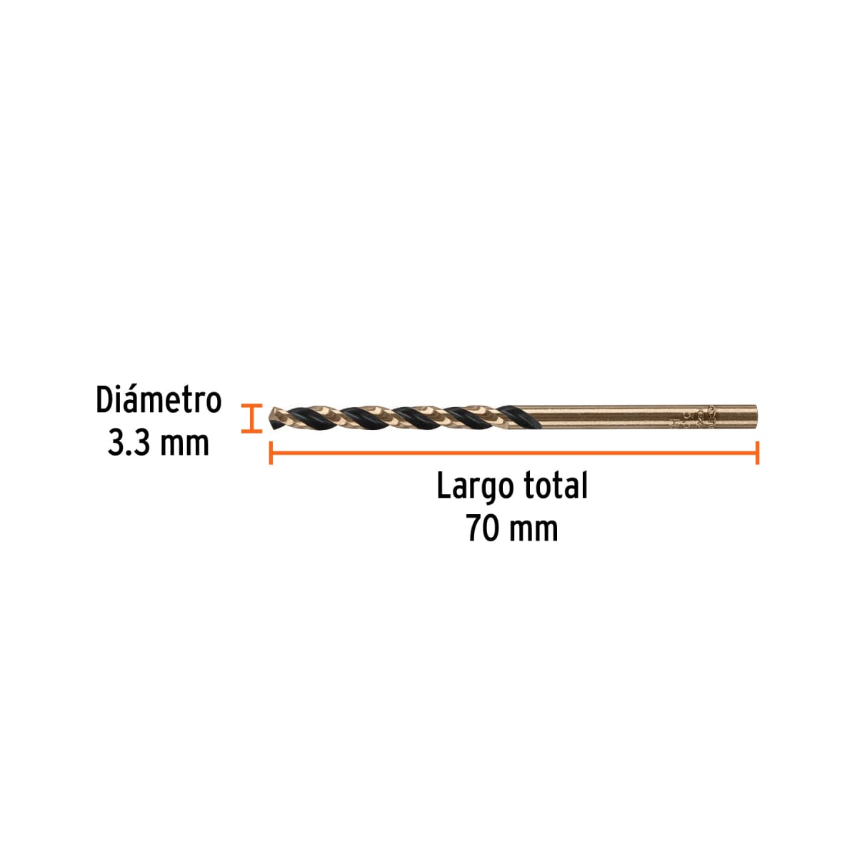 Broca HSS 3.3 mm Trugold para metal, Truper Expert por unidad3