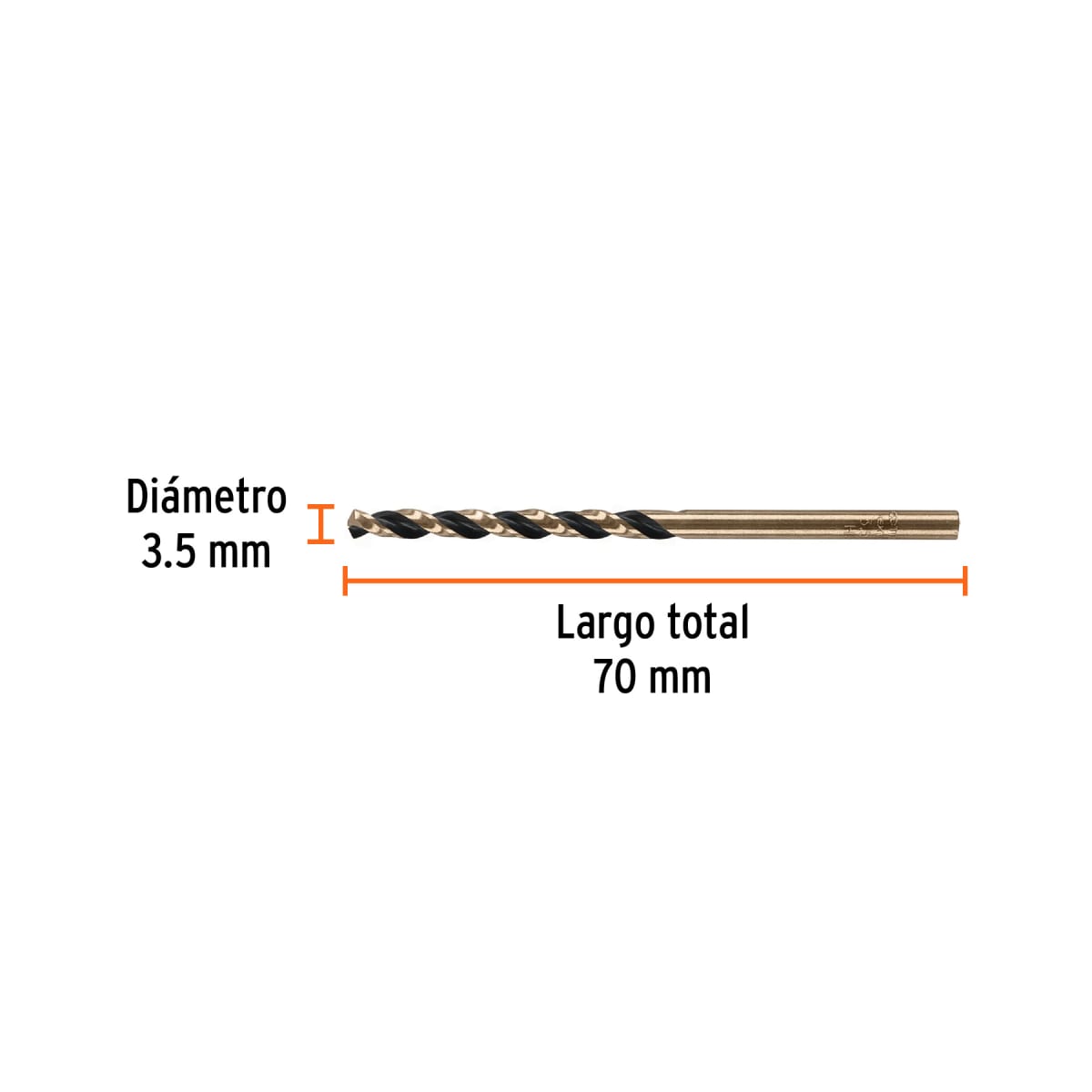 Broca HSS 3.5 mm Trugold para metal, Truper Expert por unidad3