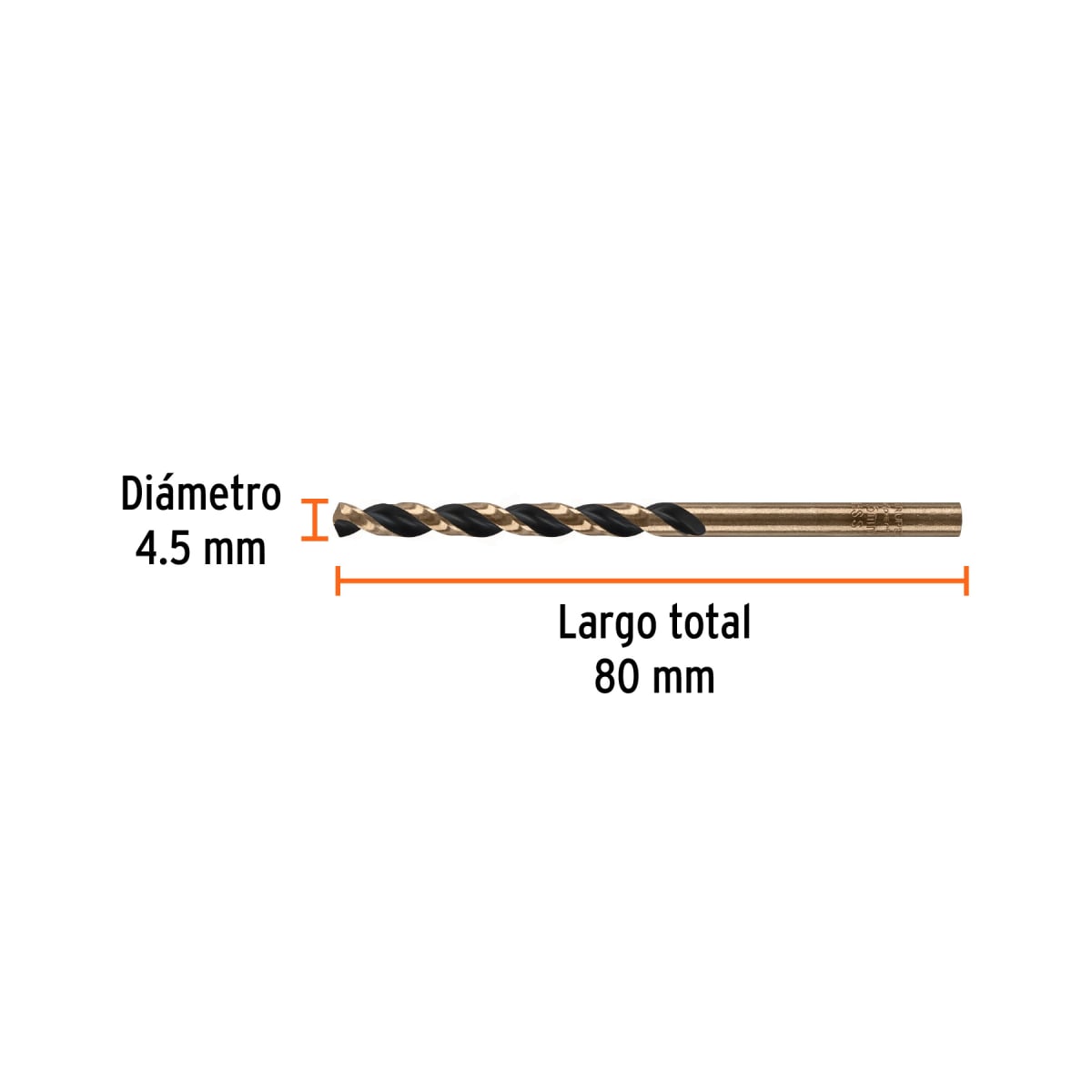 Broca HSS 4.5 mm Trugold para metal, Truper Expert por unidad3