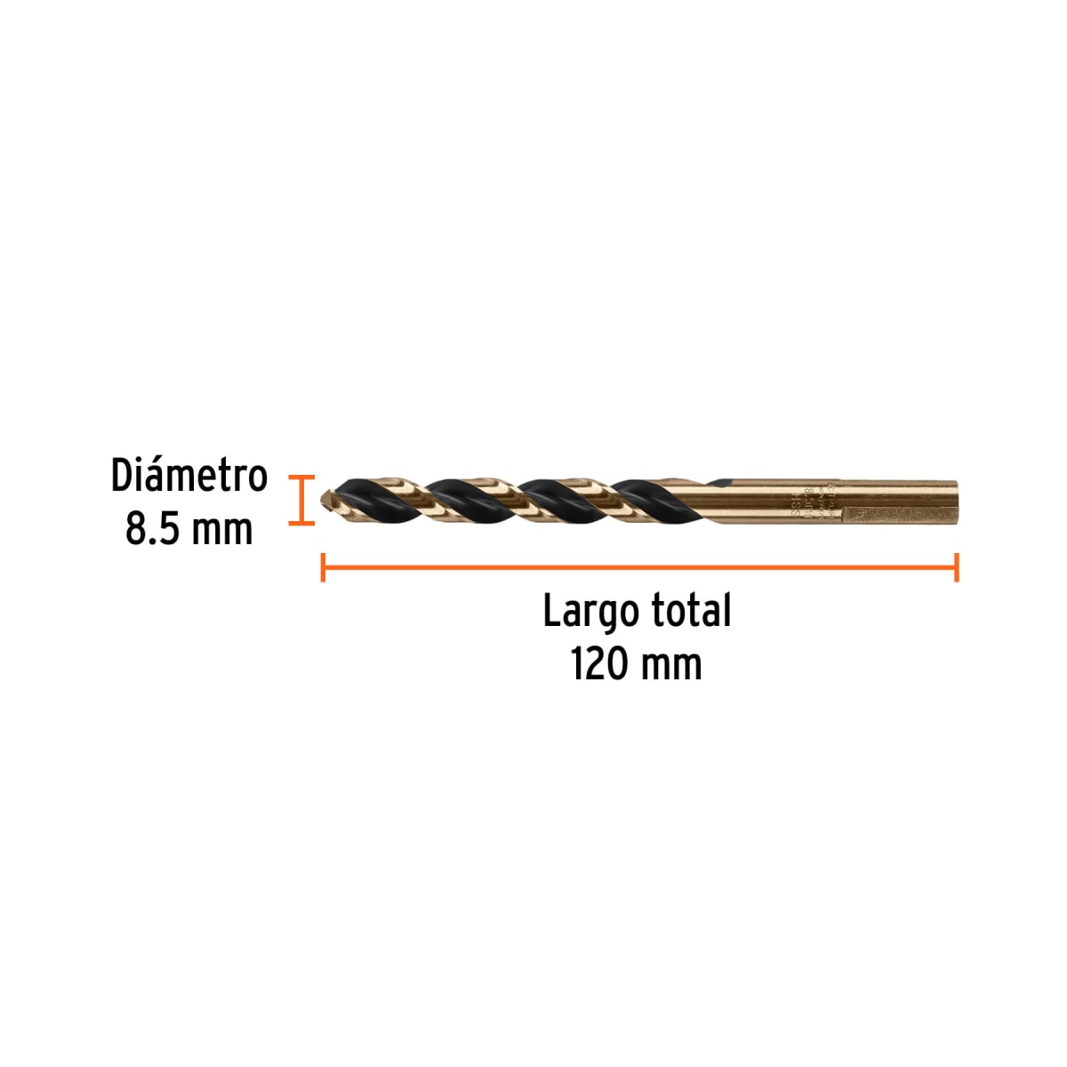 Broca HSS 8.5 mm Trugold para metal, Truper Expert por unidad3