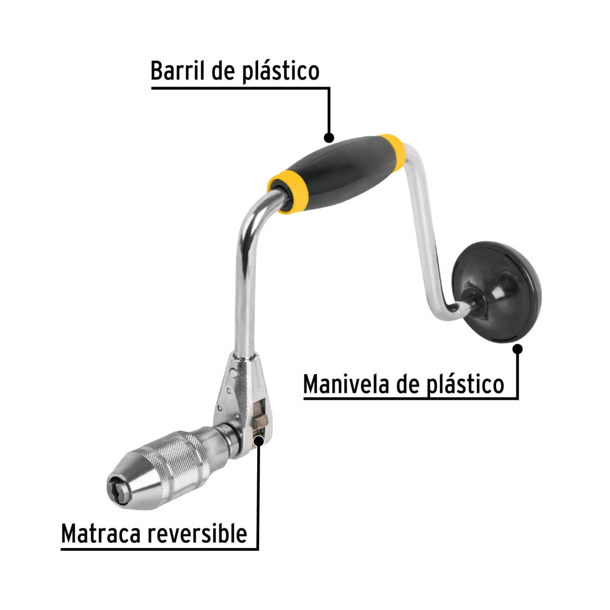 Berbiquí 12'' perilla de plástico Pretul2