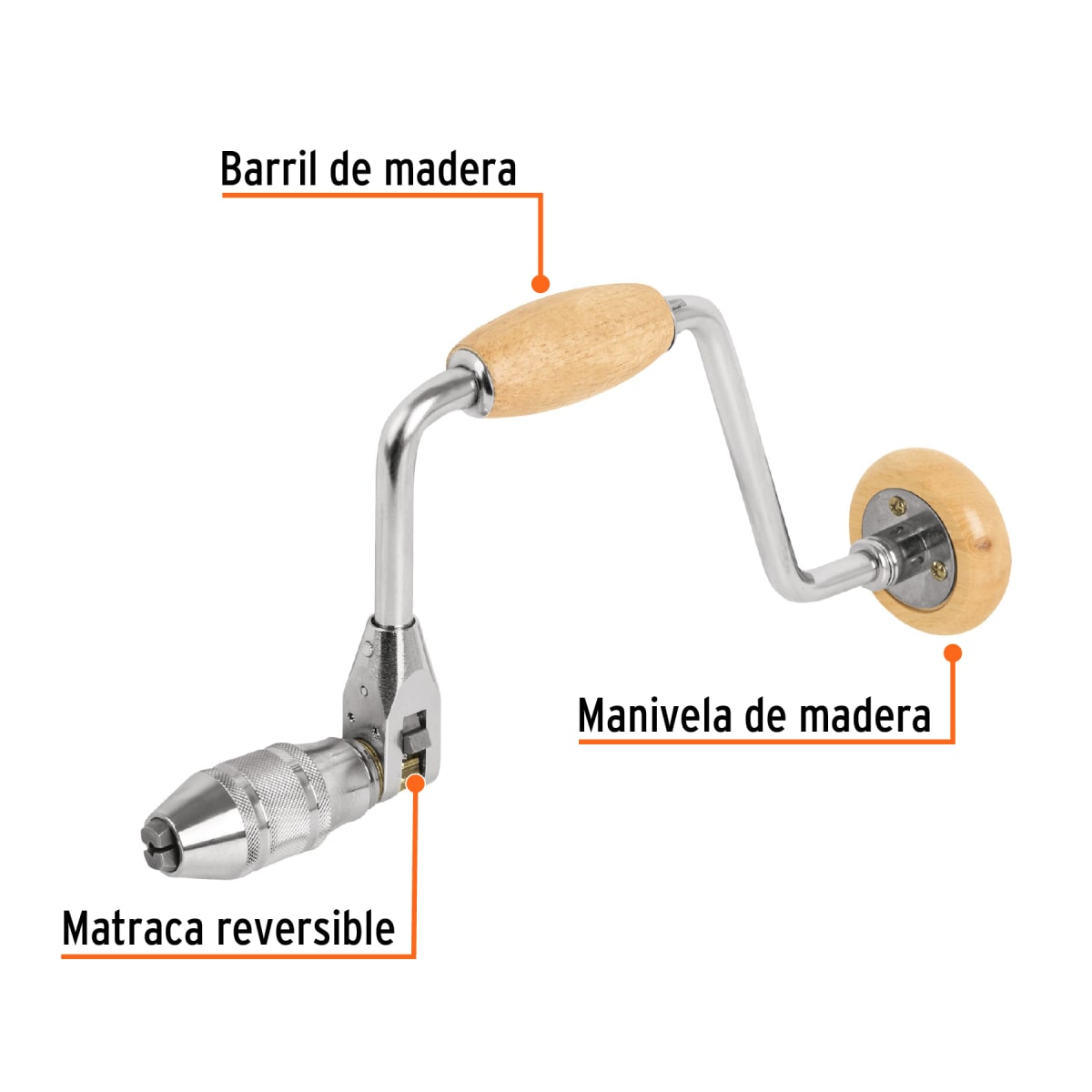 Berbiquí profesional 12 perilla de madera2