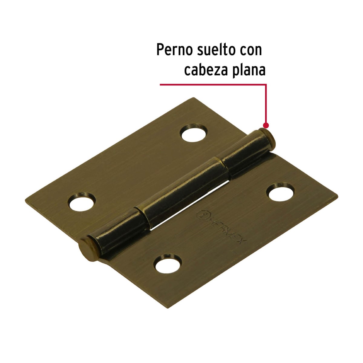 Bisagra tipo capuchina 2´´ acero latonado antiguo, plana, Hermex2