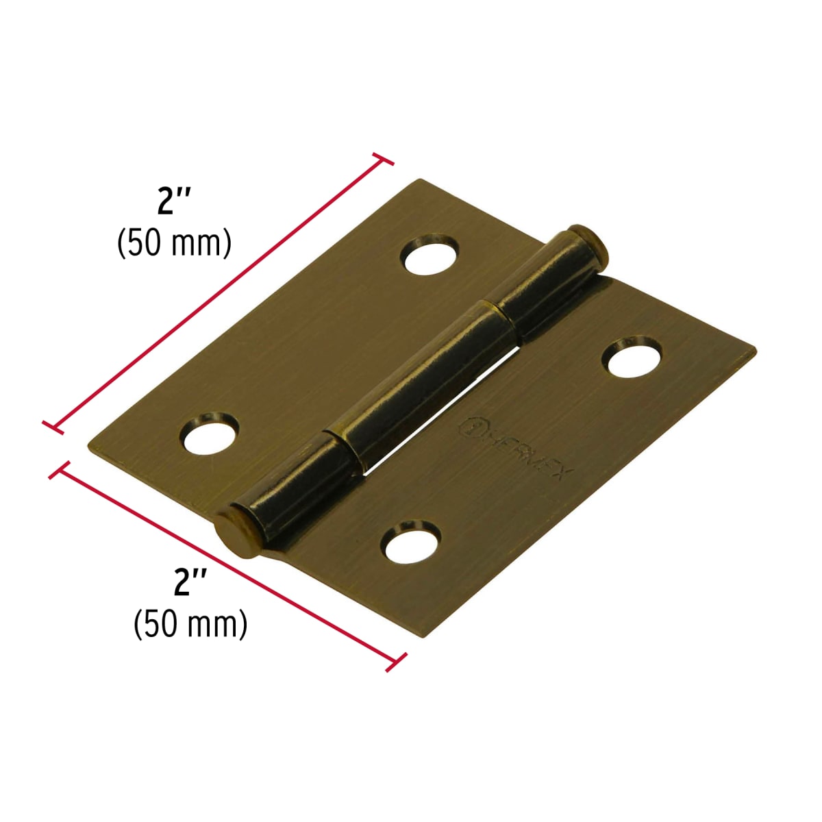 Bisagra tipo capuchina 2´´ acero latonado antiguo, plana, Hermex3