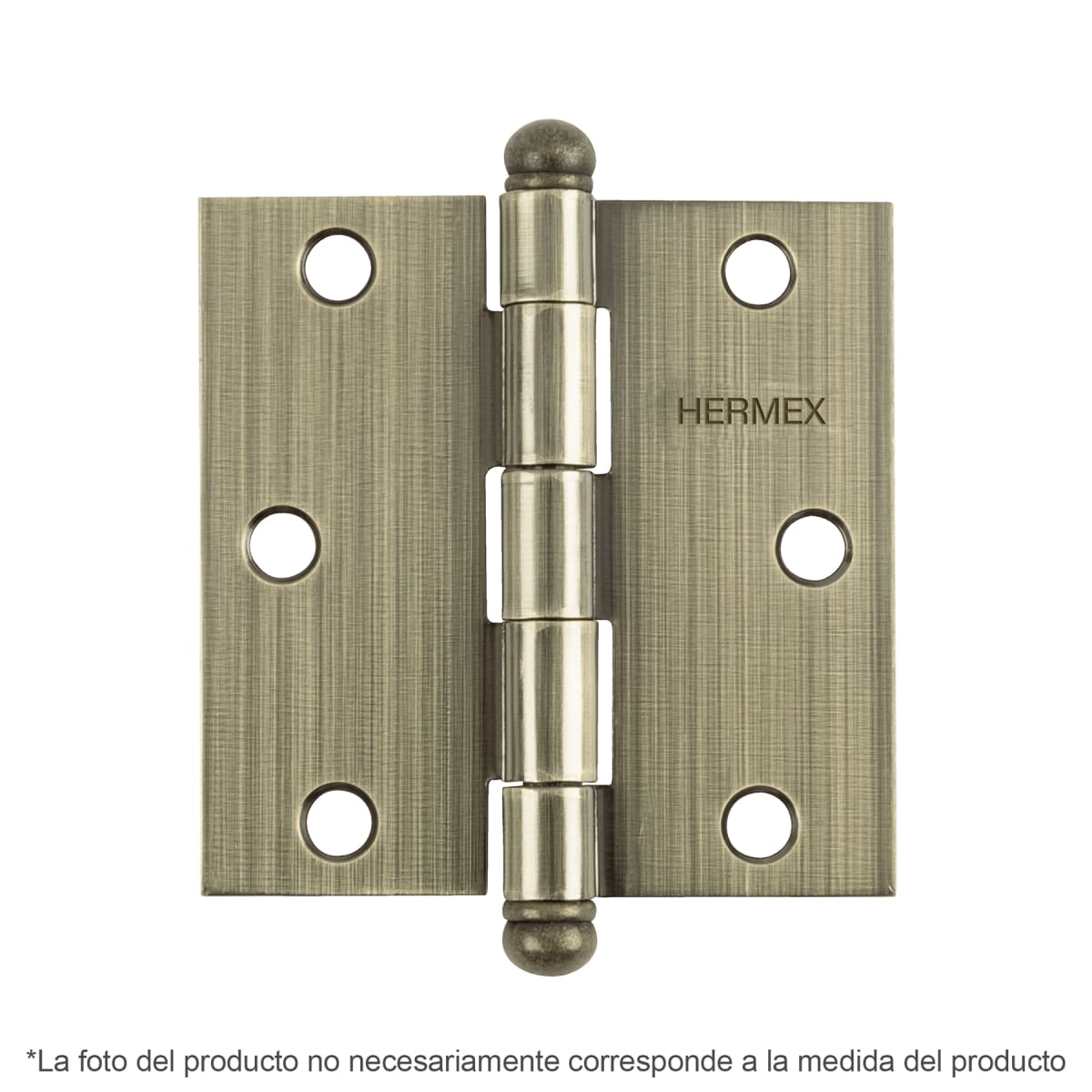 Bisagra tipo capuchina 2´´ acero latonado antiguo, redonda, Hermex1