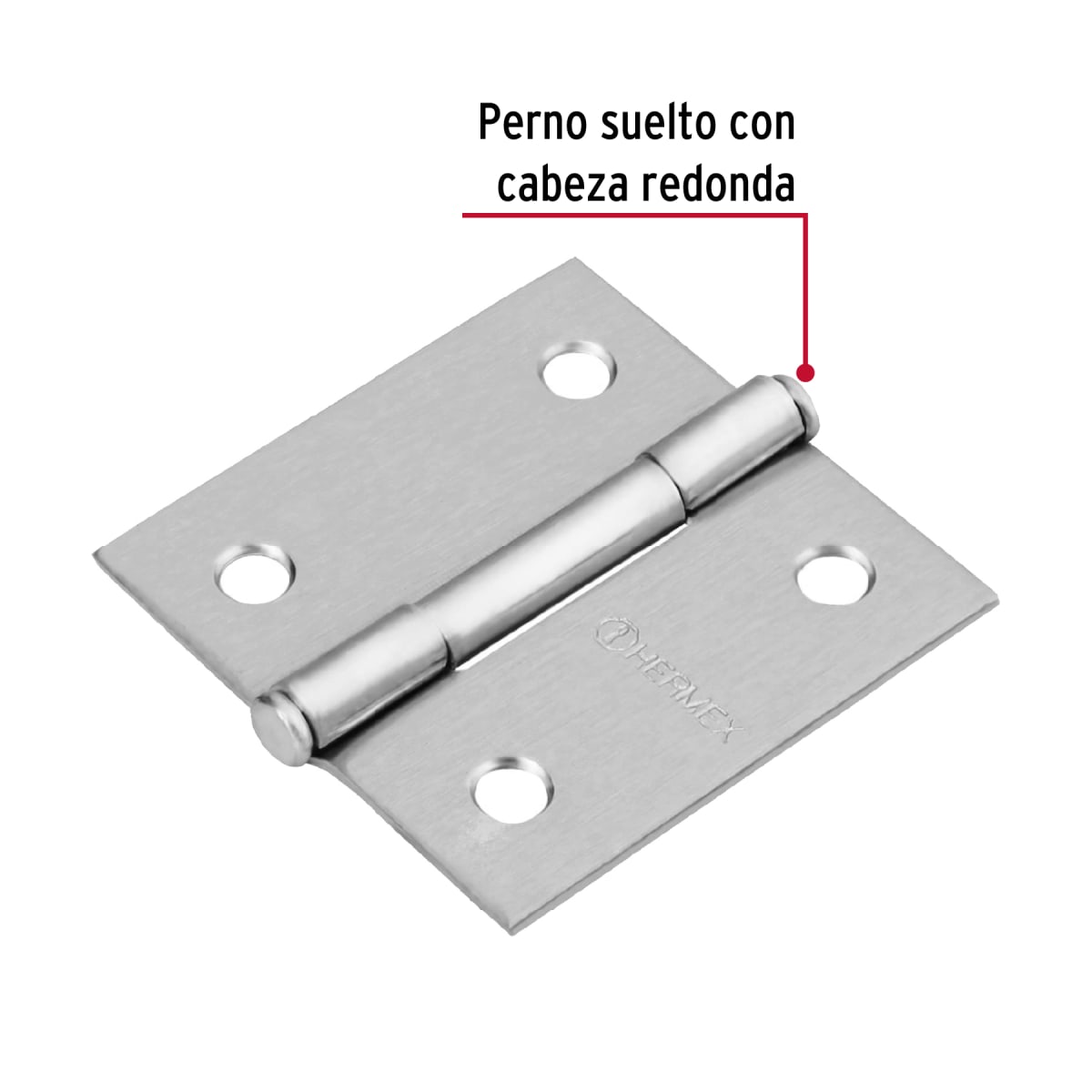 Bisagra tipo capuchina 2´´ acero cromo mate, plana, Hermex2
