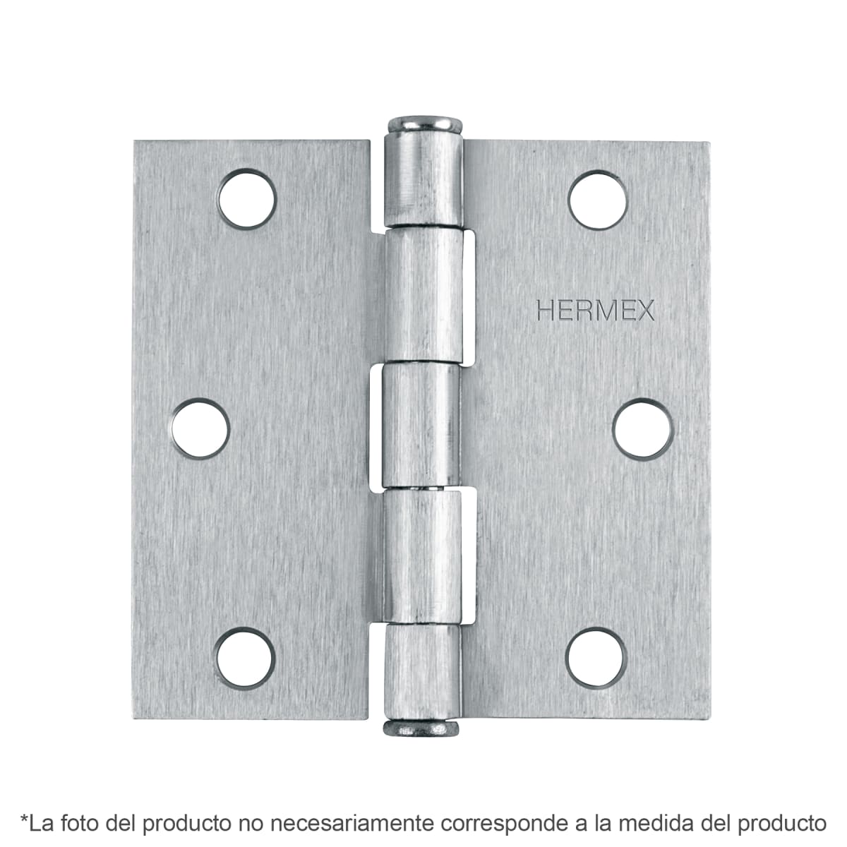 Bisagra tipo capuchina 2´´ acero cromo mate, plana, Hermex1