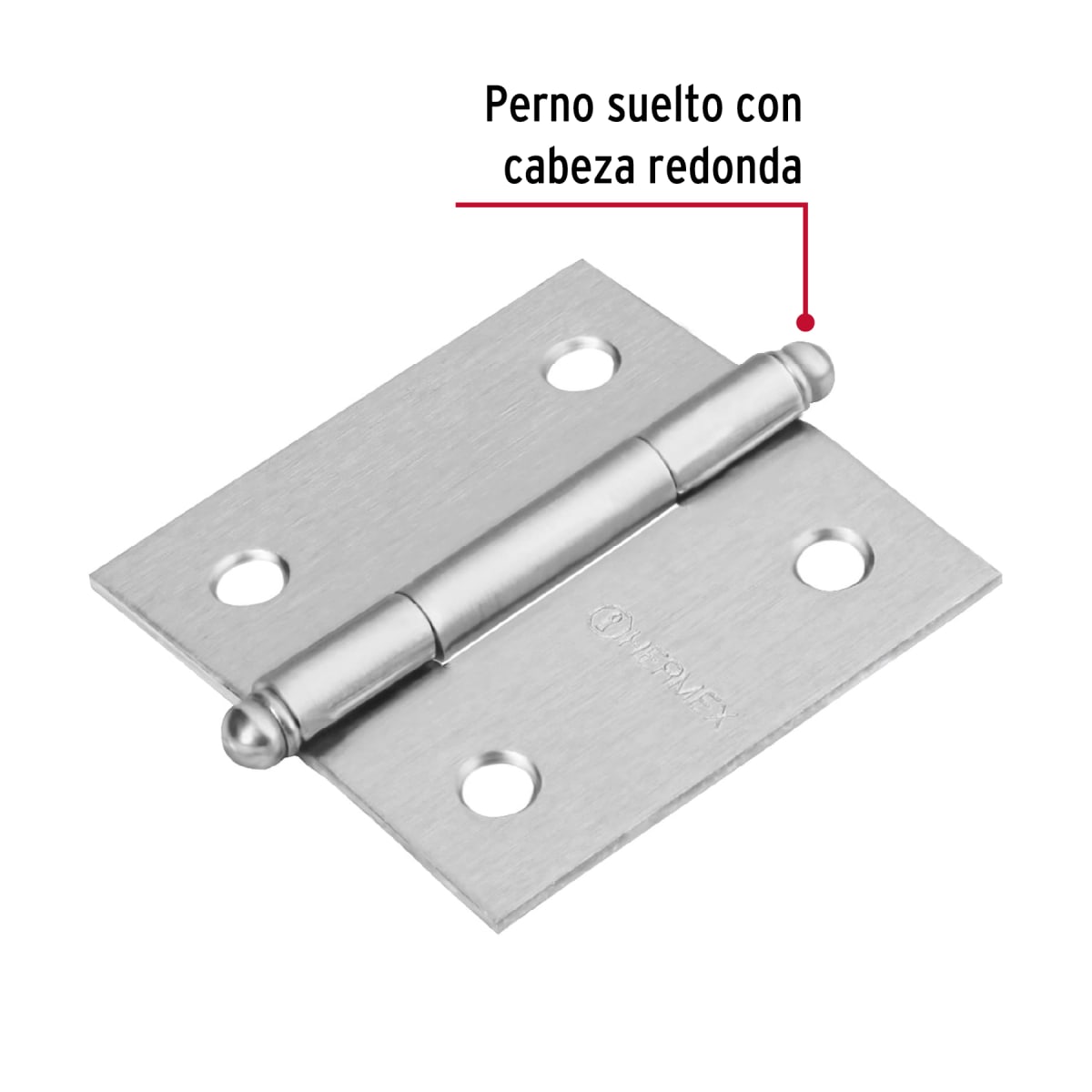Bisagra tipo capuchina 2´´ acero cromo mate, redonda, Hermex2
