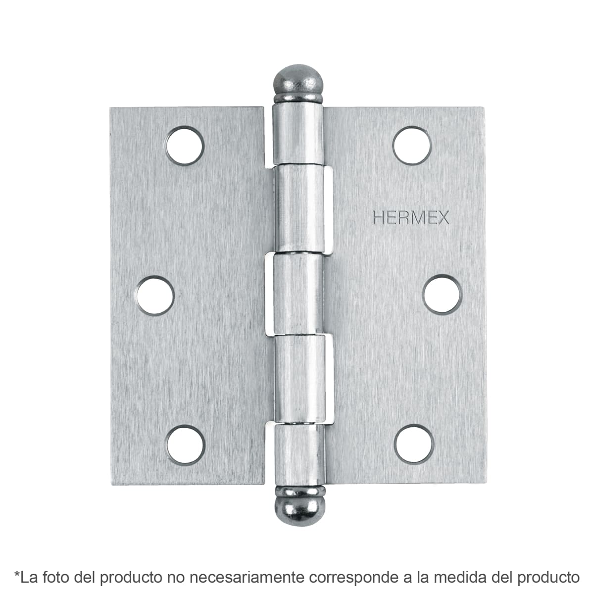 Bisagra tipo capuchina 2´´ acero cromo mate, redonda, Hermex1