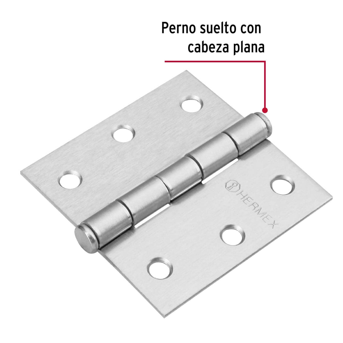 Bisagra tipo capuchina 2-1/2´´ acero cromo mate, plana, Hermex2
