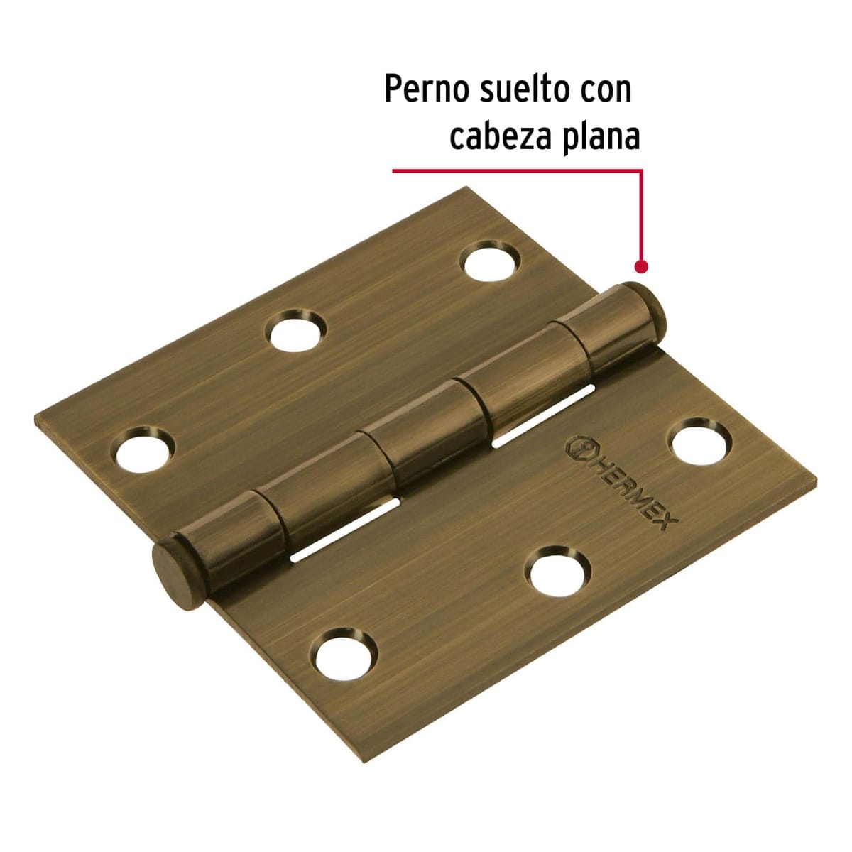 Bisagra tipo capuchina 3´´ acero latonado antiguo, plana, Hermex2