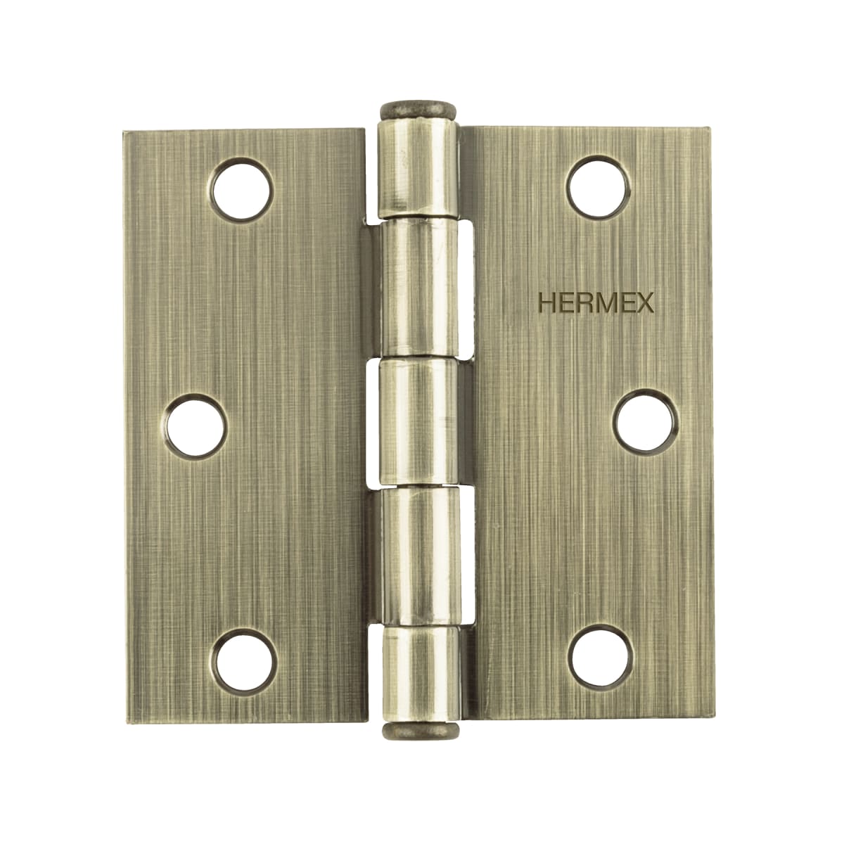 Bisagra tipo capuchina 3´´ acero latonado antiguo, plana, Hermex1