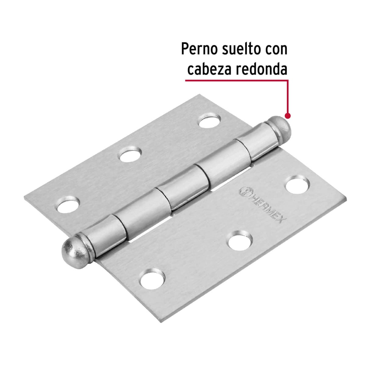 Bisagra tipo capuchina 3´´ acero cromo mate, redonda, Hermex2
