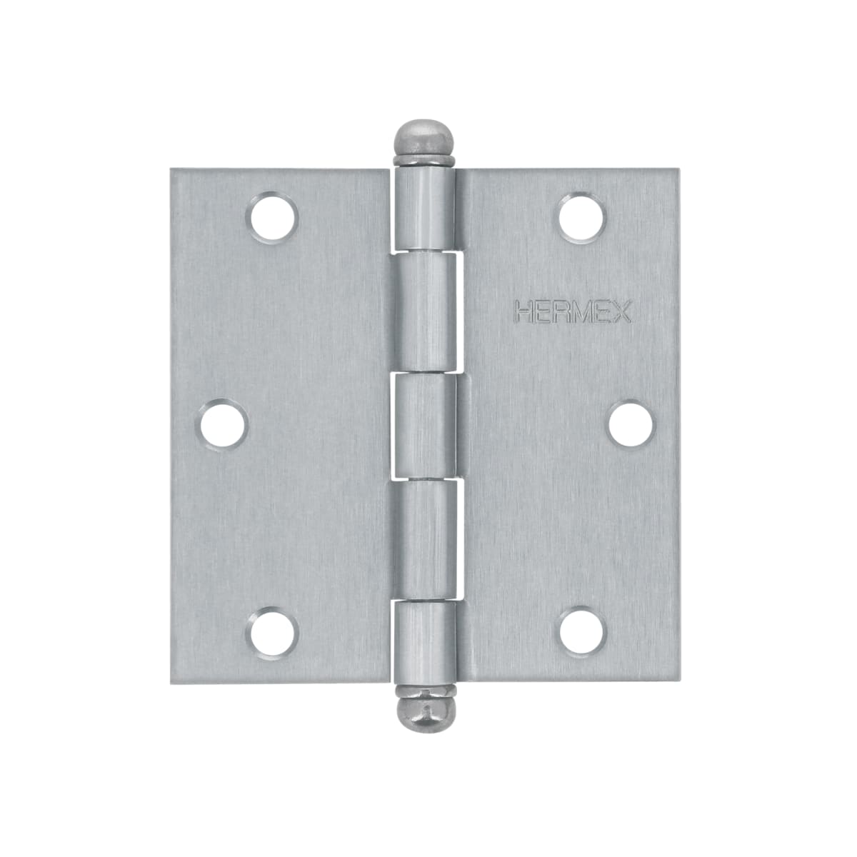 Bisagra tipo capuchina 3-1/2´´ acero cromo mate, redonda, Hermex1