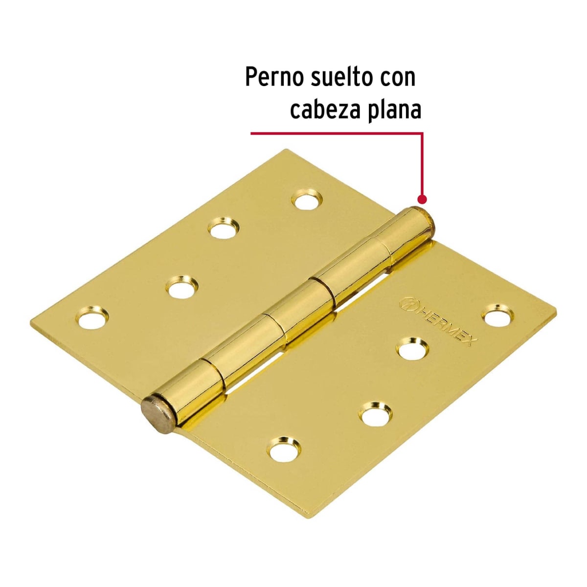 Bisagra tipo capuchina 4´´ acero latonado, plana, Hermex2