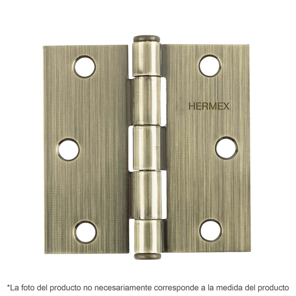 Bisagra tipo capuchina 4´´ acero latonado antiguo, plana, Hermex1