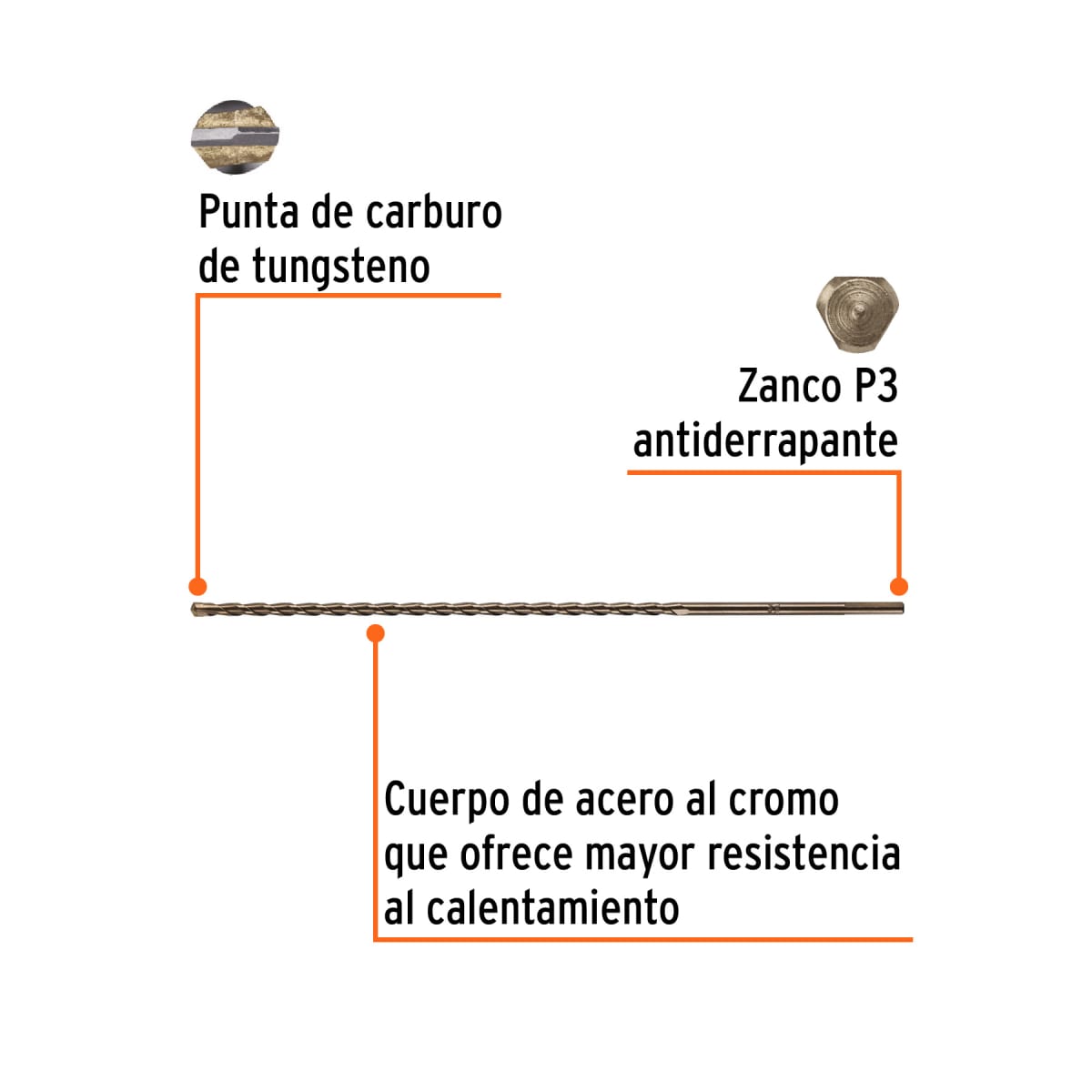 Broca para concreto de 1/4 x 12'', Truper por unidad2