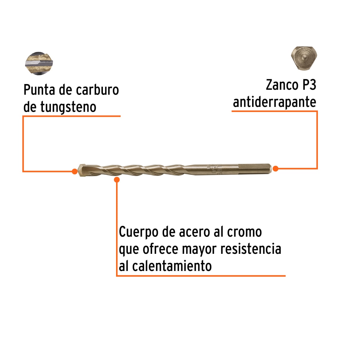 Broca para concreto 10 x 150 mm, Truper por unidad2