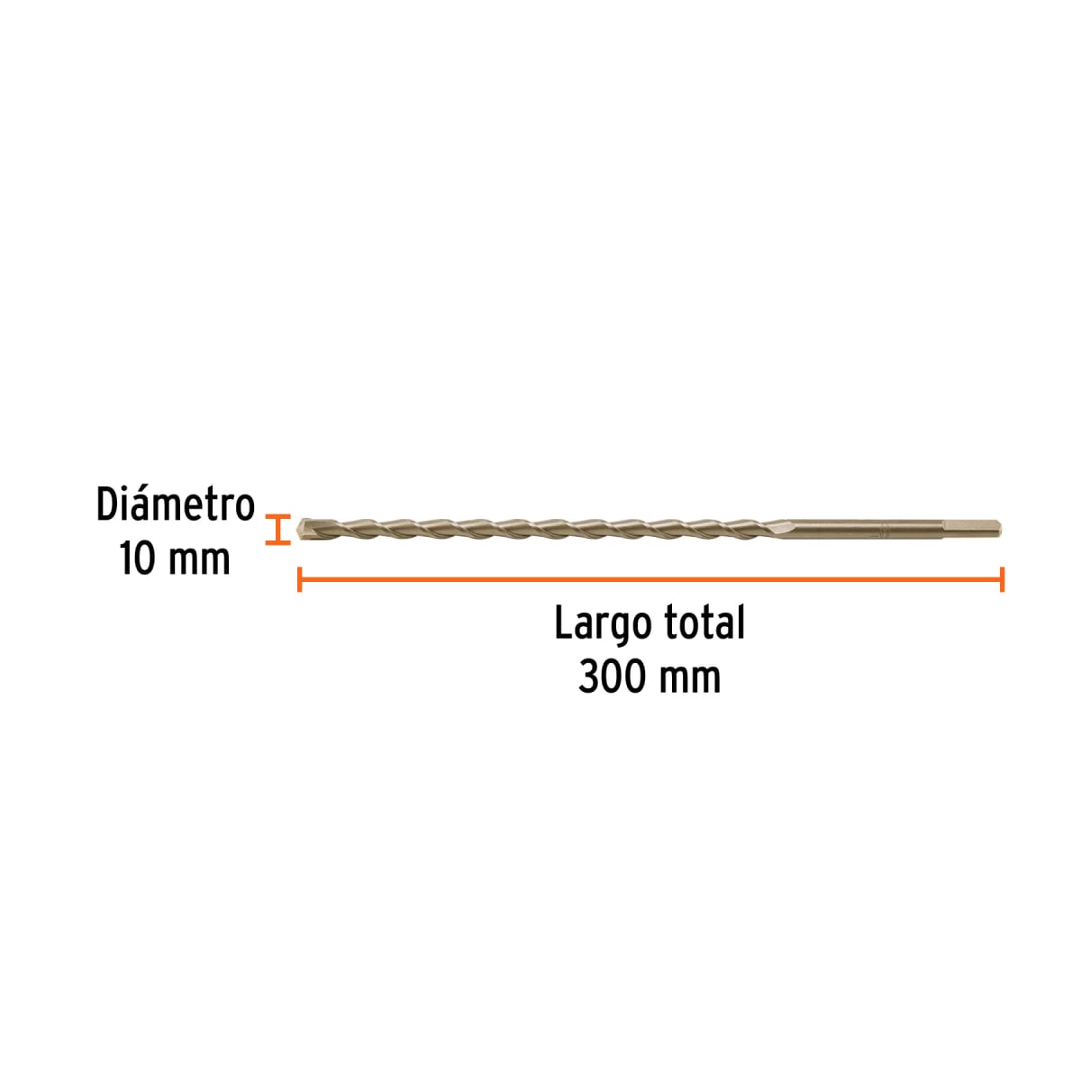 Broca para concreto 10 x 300 mm, Truper por unidad3