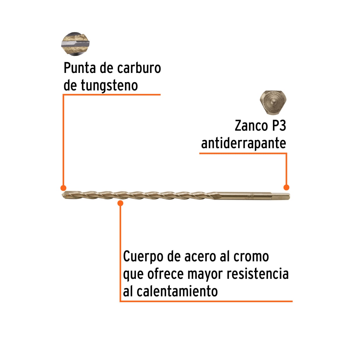 Broca para concreto 13 x 300 mm, Truper por unidad2