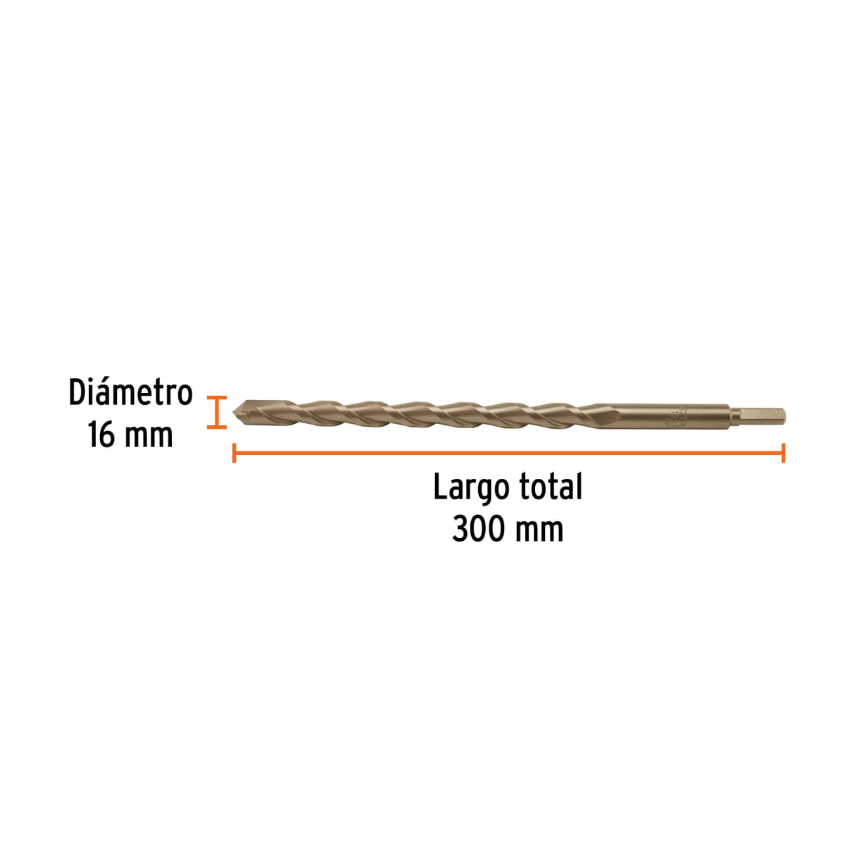 Broca para concreto 16 x 300 mm, Truper por unidad3