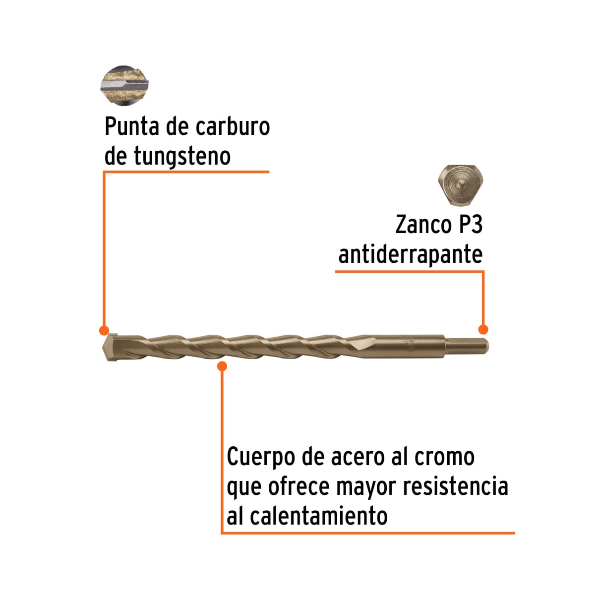 Broca para concreto 19 x 300 mm, Truper2
