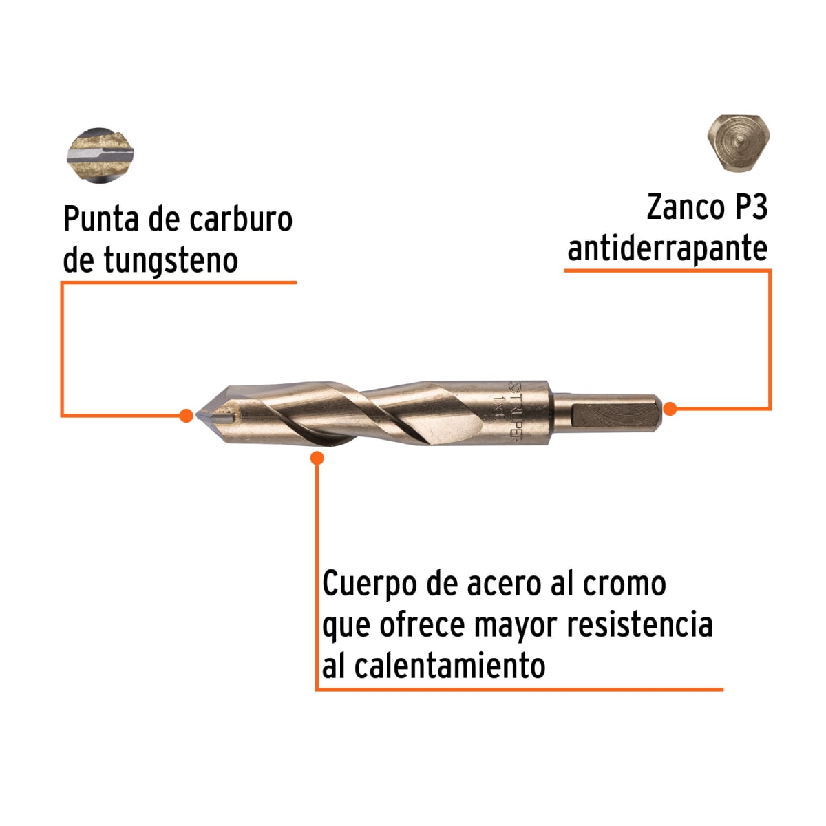Broca para concreto de 1 x 6