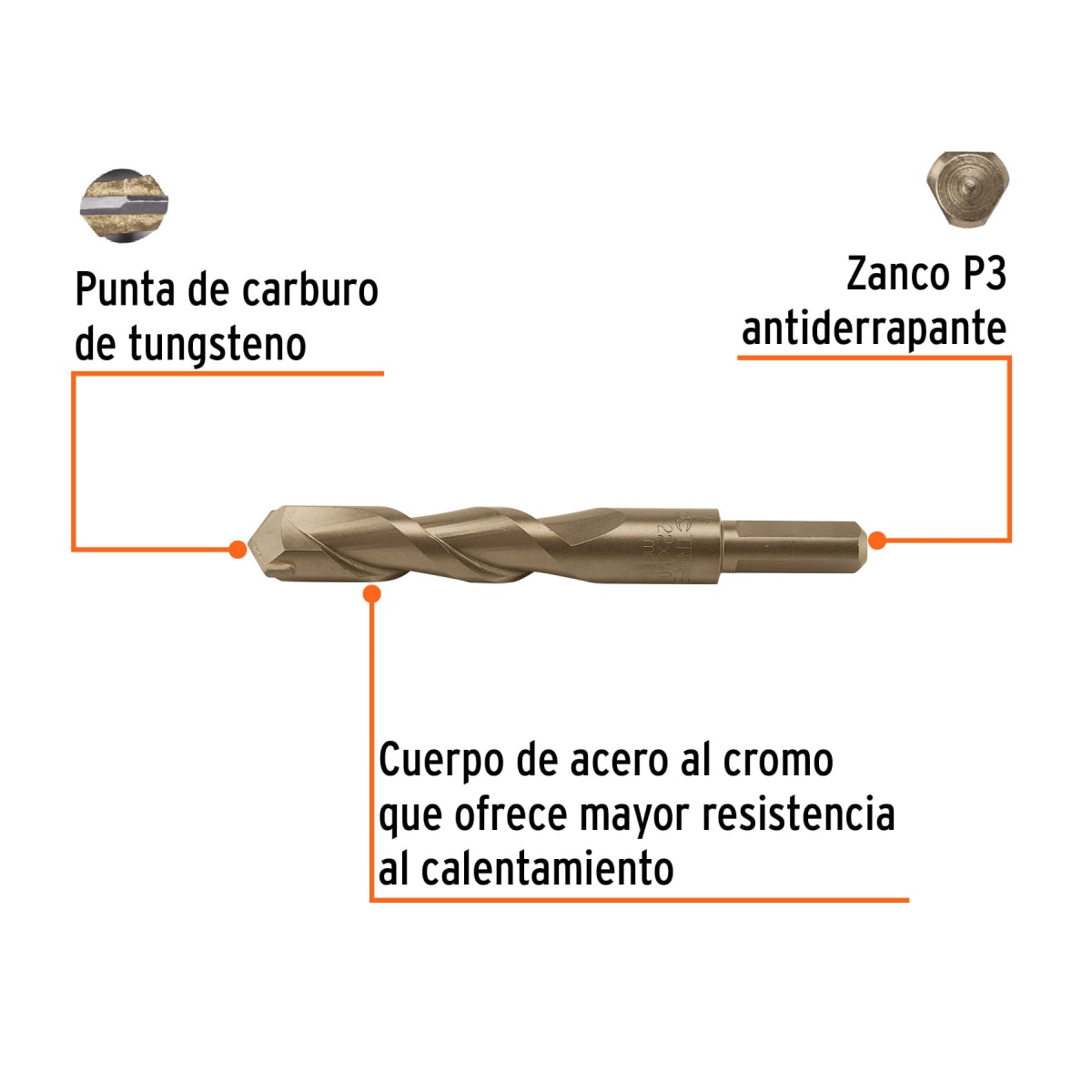 Broca para concreto 22 x 150 mm, Truper2
