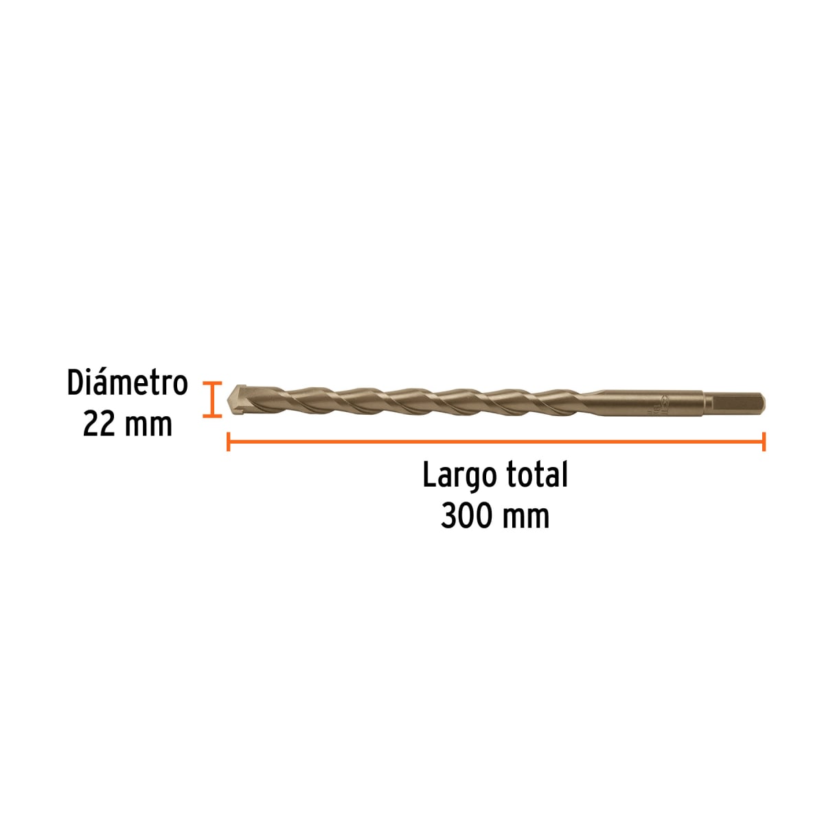 Broca para concreto 22 x 300 mm, Truper3