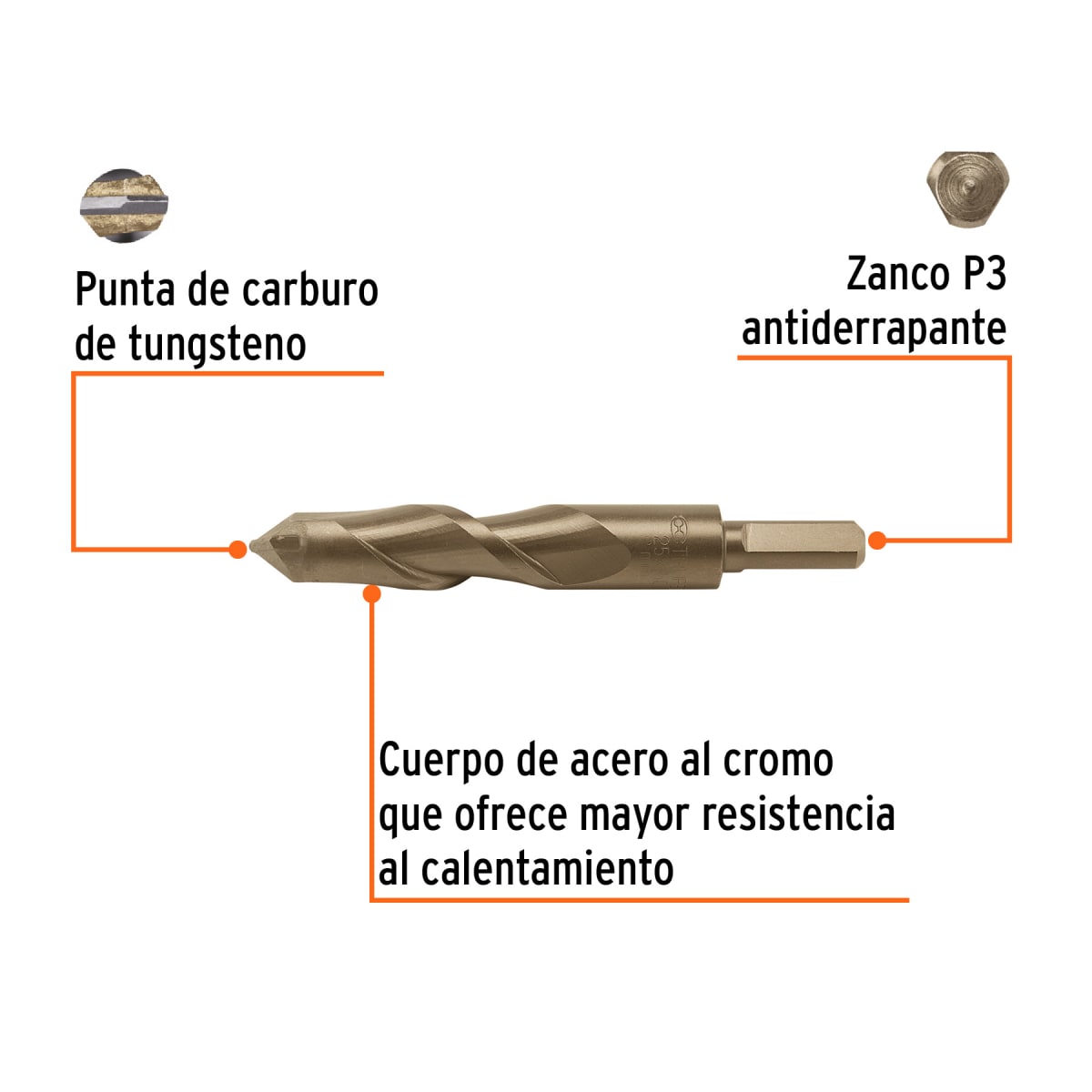 Broca para concreto 25 x 150 mm, Truper2