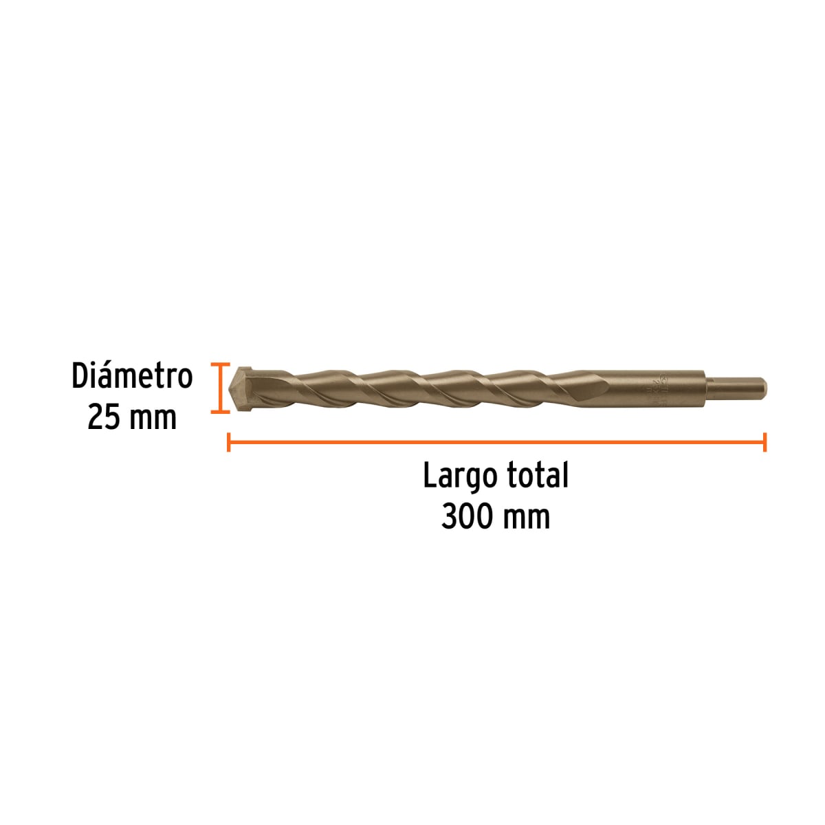 Broca para concreto 25 x 300 mm, Truper3