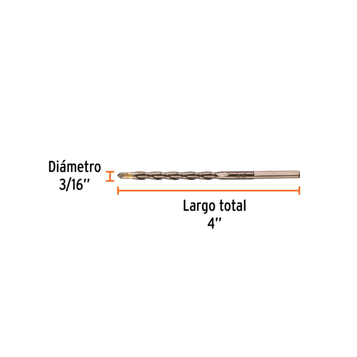 Broca para concreto de 3/16 x 4'', Truper por unidad3