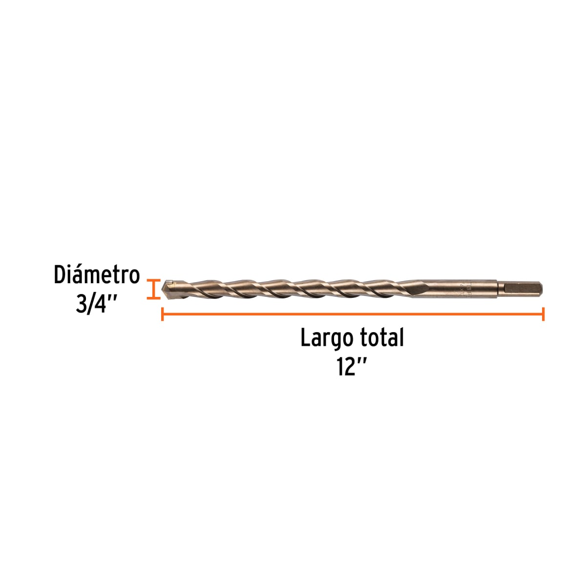 Broca para concreto de 3/4 x 12