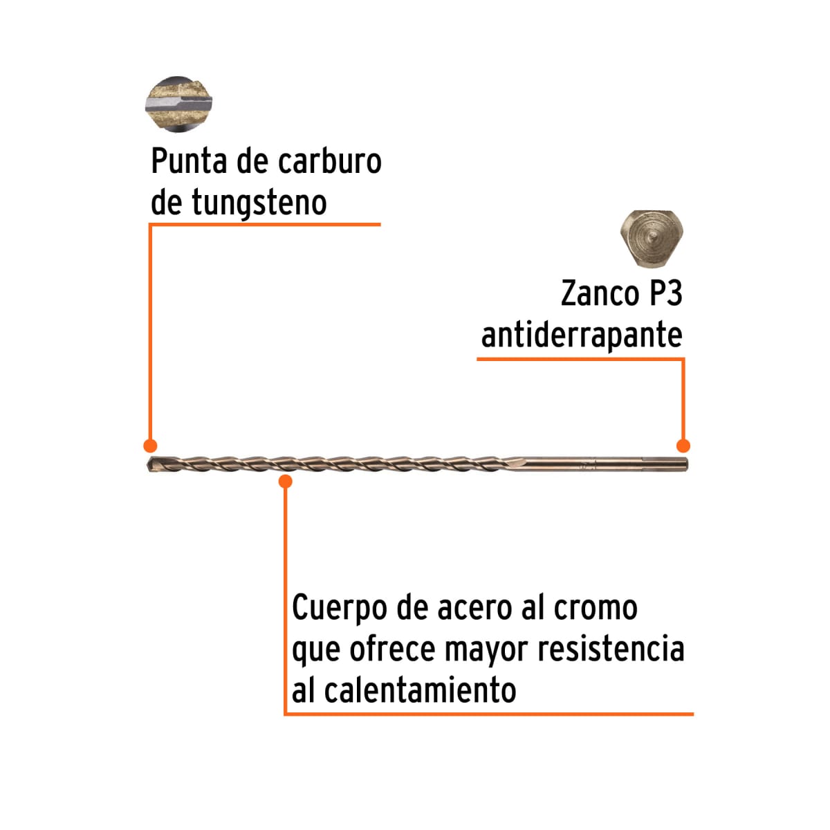 Broca para concreto de 3/8 x 12'', Truper por unidad2