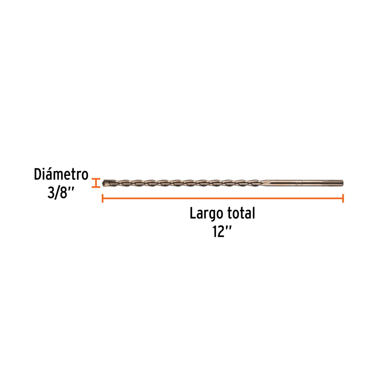 Broca para concreto de 3/8 x 12'', Truper por unidad3