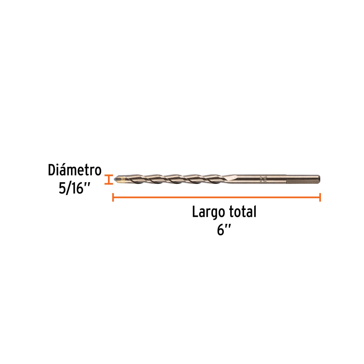 Broca para concreto de 5/16 x 6'', Truper por unidad3