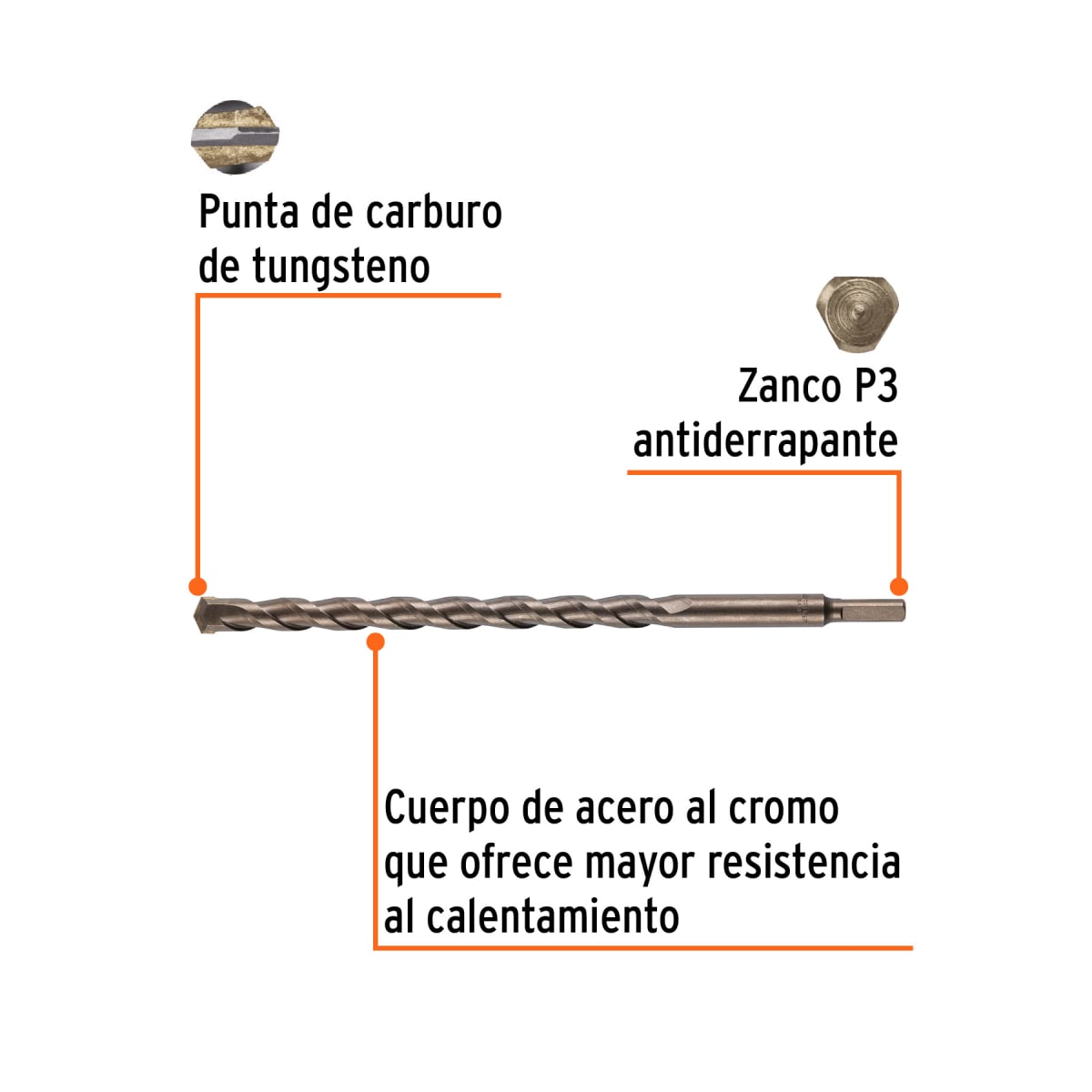 Broca para concreto de 5/8 x 12'', Truper por unidad2