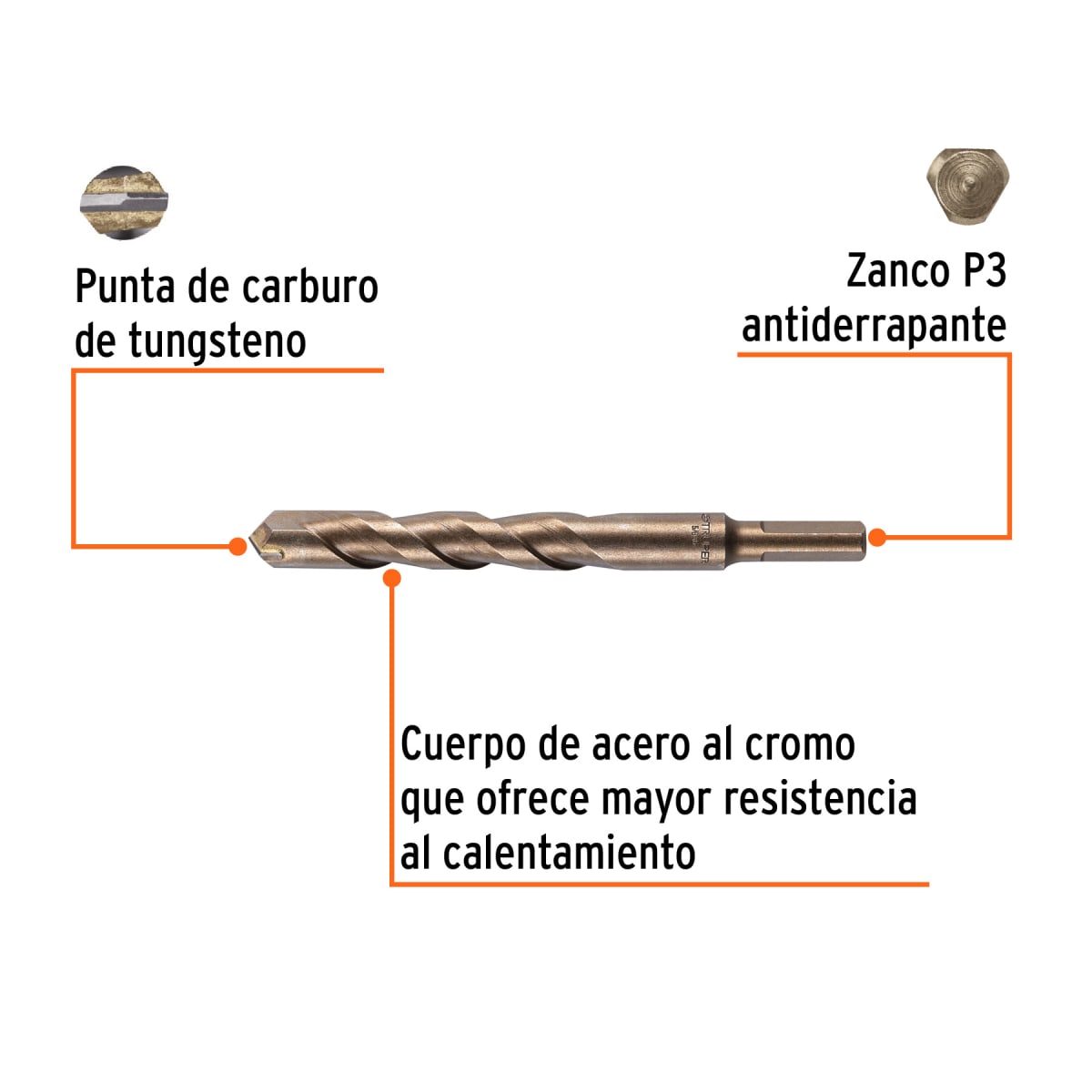 Broca para concreto de 5/8 x 6'', Truper por unidad2