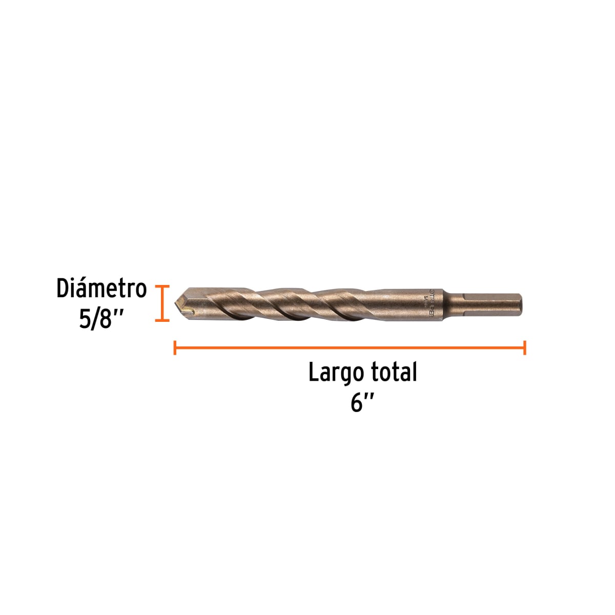 Broca para concreto de 5/8 x 6'', Truper por unidad3