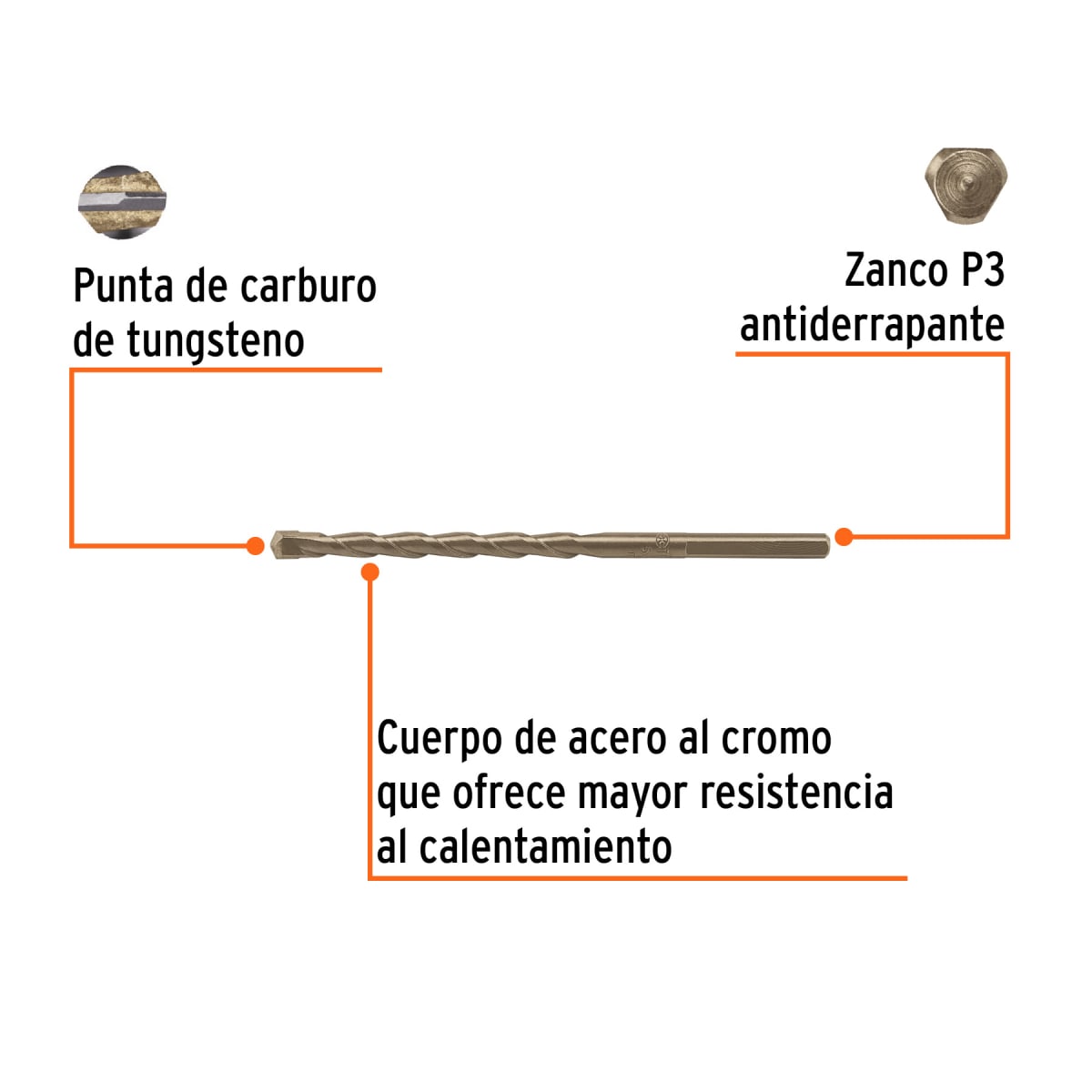 Broca para concreto 5 x 100 mm, Truper por unidad2