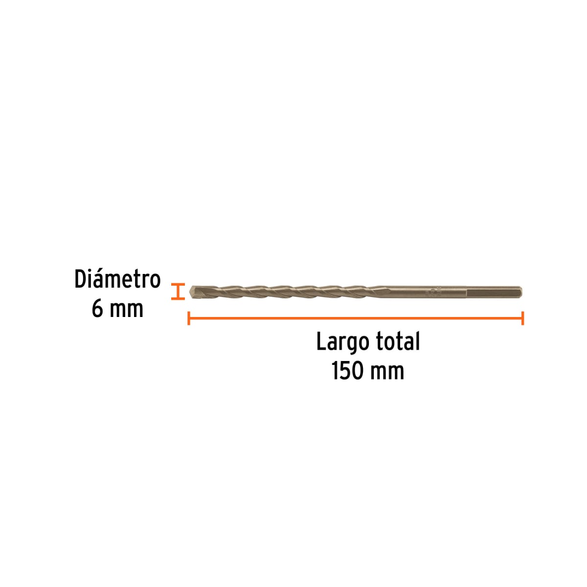 Broca para concreto 6 x 150 mm, Truper por unidad3