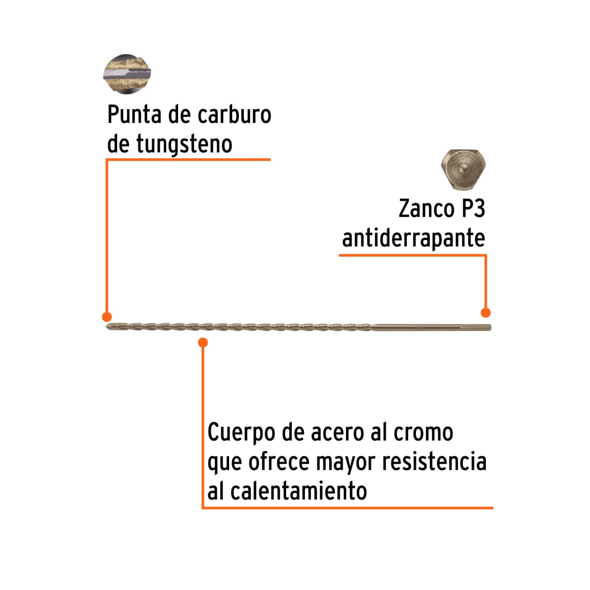 Broca para concreto 6 x 300 mm, Truper por unidad2