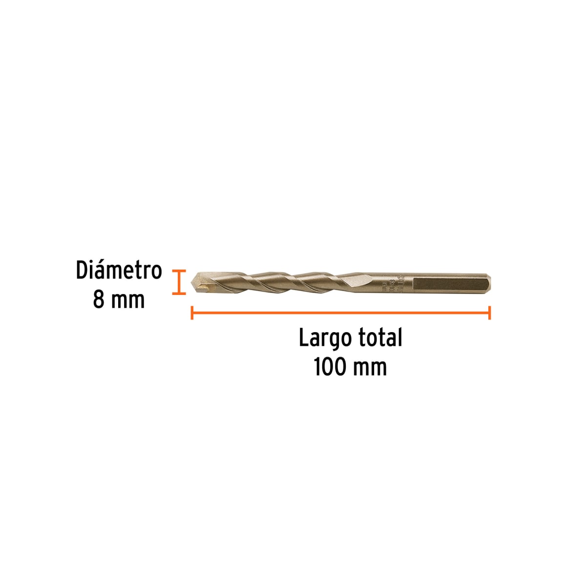 Broca para concreto 8 x 100 mm, Truper por unidad3