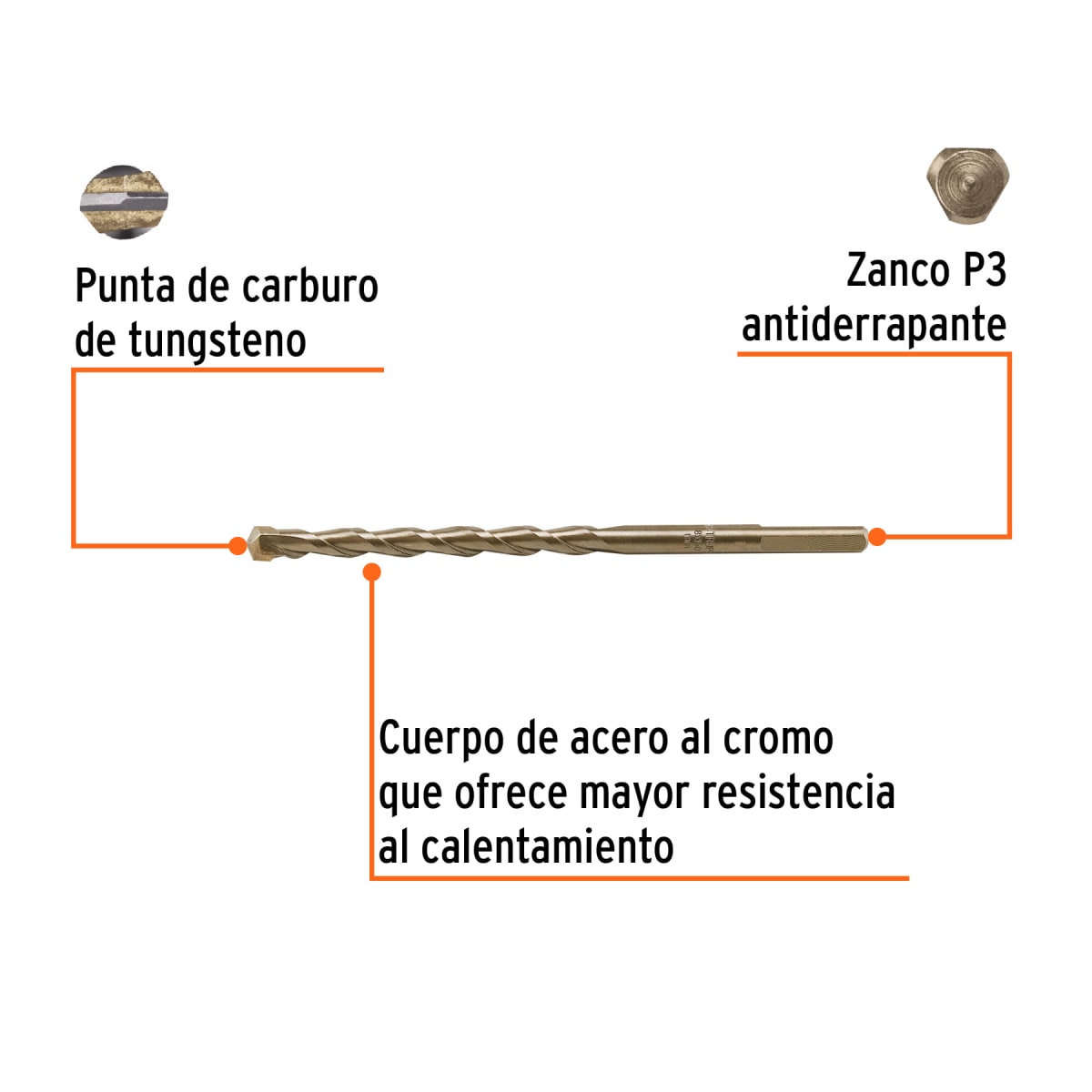 Broca para concreto 8 x 150 mm, Truper por unidad2