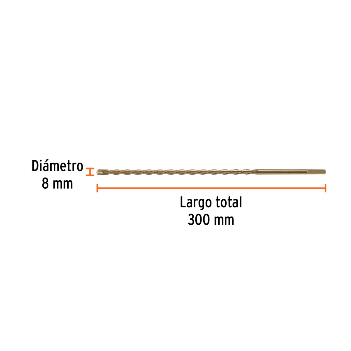 Broca para concreto 8 x 300 mm, Truper por unidad3