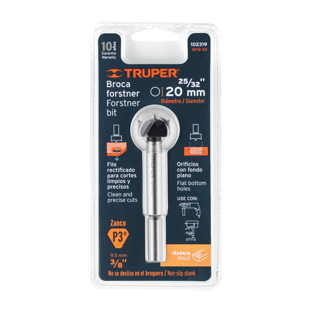 Broca para madera Forstner 20mm Truper3