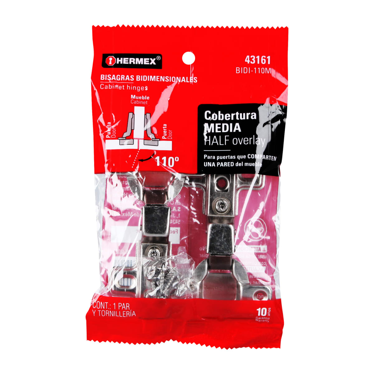 Bolsa c/2 bisagras bidimensionales de 110° cobertura media5