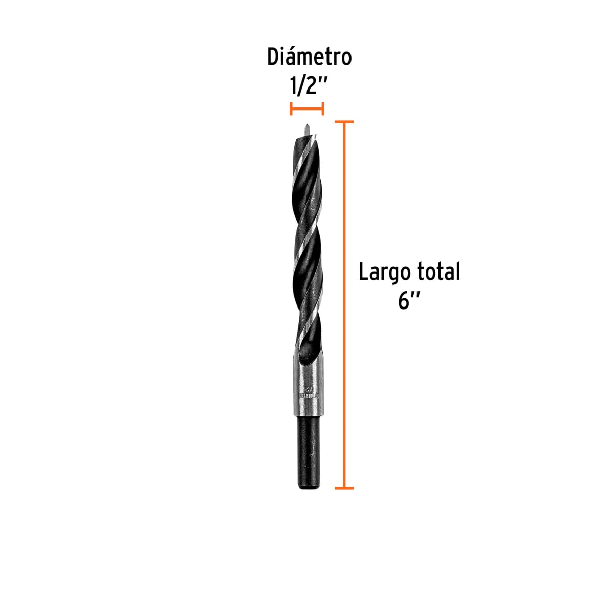 Broca con punta centradora 1/2´´ para madera, Truper3