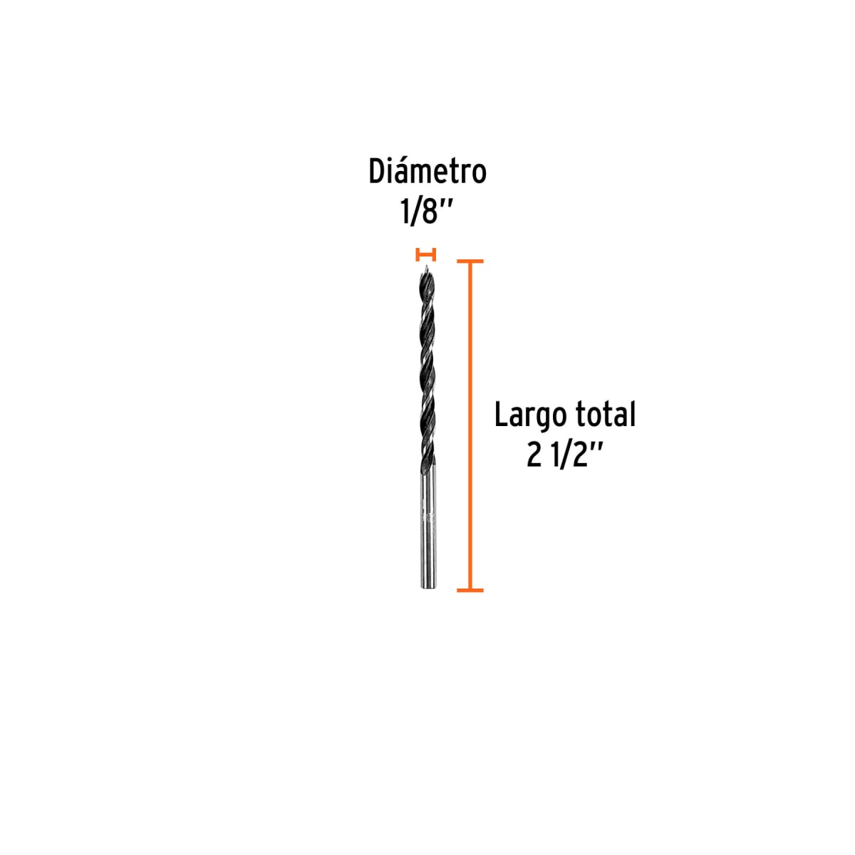 Broca con punta centradora 1/8´´ para madera, Truper3