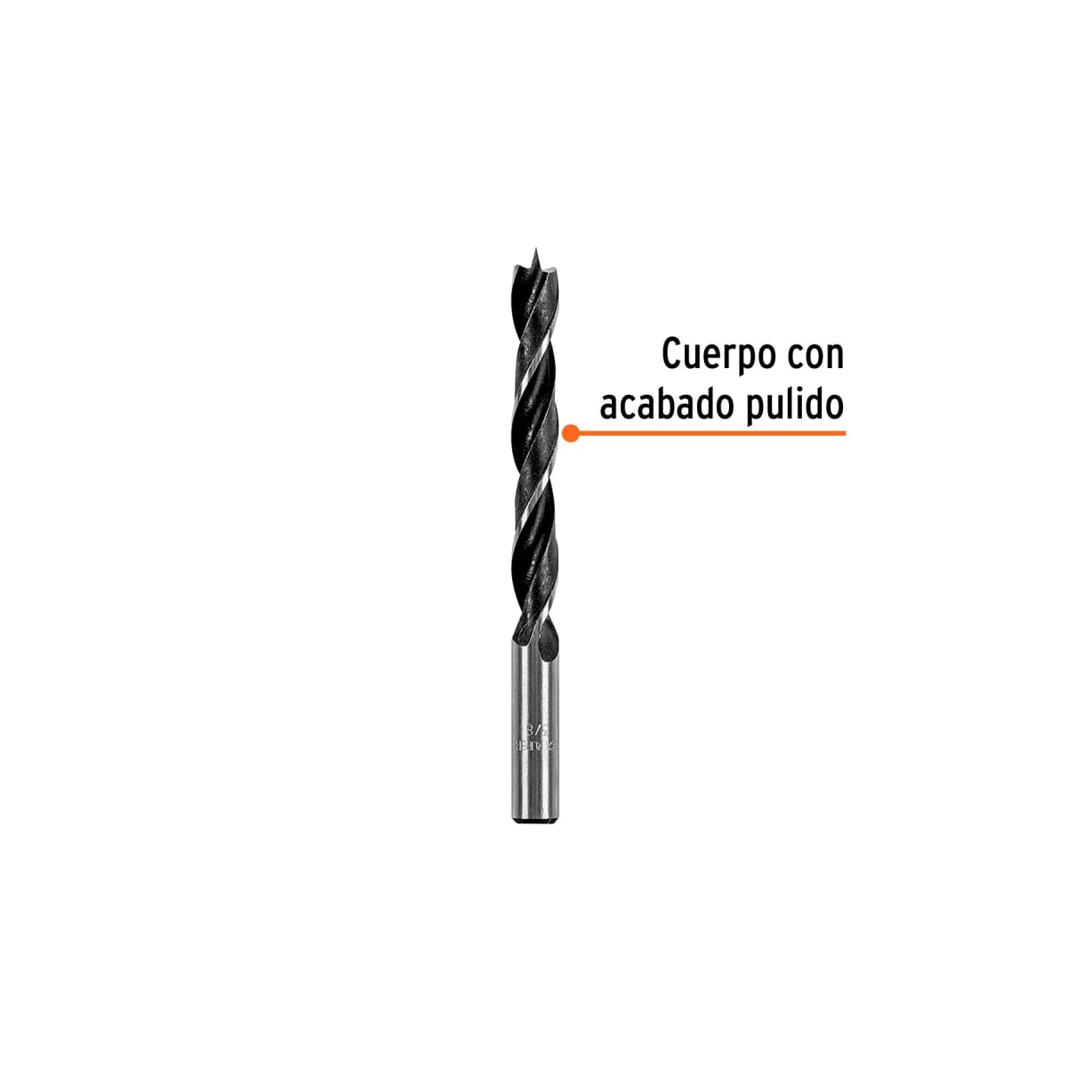 Broca con punta centradora 3/8´´ para madera, Truper2
